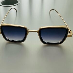 Gold and Blue Gradient Square Sunglasses